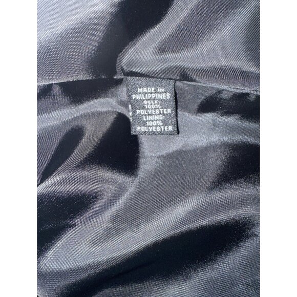 Vintage Maggy Boutique Satin Cocktail Dress Size 6 V Neck Ruched Slimming Black - Picture 6 of 7